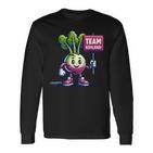 Team Kohlrabi Kohlrabi Mascot egetable Langarmshirts