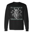 Ugly Christmas Fa La Laalhalla-Laiking Skull Langarmshirts