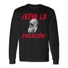 Viva La Evolución Charles Darwin Portrait Boys Langarmshirts