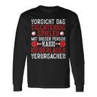 Vorsicht Das Tischtennis Spielen Ping Pong Langarmshirts