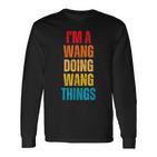 Wang Proud Family Retro Reunion Surname Langarmshirts