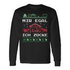 Weihnachten Mir Egal Ich Zocke Ugly Christmas For Gamer Langarmshirts