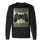 Zum Zocken Geboren Kinder Gamer Gamer Gamer Idea Langarmshirts