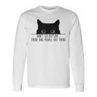 Cat Leute Da Draußen Cat French Language Langarmshirts