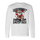 Geschenke Nur Zum Saufen Hier Bier Alkohol German Langu Langarmshirts