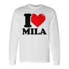 Ich Liebe Mila German Langu Gray Langarmshirts