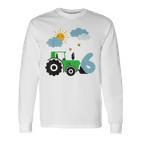 Kinder Geburtstag Traktor 6 Jahre Junge Bauernhof Zahl Langarmshirts