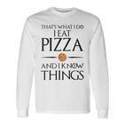 Pizza Das Ist Was Ich Essen Und Weiß Dinge German Gray Langarmshirts