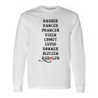 Rudolph And Santa Claus Reindeer Name Christmas Eve Langarmshirts