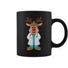 Christmas Nurse Reindeer Scrubs Uniform Tassen