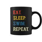 Eat Sleep Swim Repeat Schwimmer Schwimmen Tassen