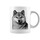 Dog Fingerprint Shiba Inu Dad Mom Gray Tassen