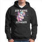 Unicorn Meme Based Ich Hasse Menschen Kapuzenpullover