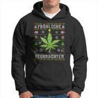 Ugly Christmas Frohe Highnachten Marihuana Weed Geschenk Kapuzenpullover