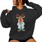 Christmas Nurse Reindeer Scrubs Uniform Kapuzenpullover für Damen