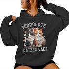 Crazy Cats Lady Cats Slogan Kapuzenpullover für Damen