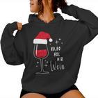 Ho Ho Hol Mir Wine Christmas Outfit Santa Hat Fun Xmas Kapuzenpullover für Damen