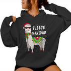 Llama Alpaca Christmas Fleece Navidad Kapuzenpullover für Damen