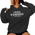 Women's Team Fender Proud Surname Last Name With-Neck Kapuzenpullover für Damen