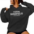 Women's Team Papadopoulos Proud Surname Last Name With-Neck Kapuzenpullover für Damen