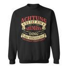 Achtung Es Ist Ein Neumann Ding Last Name Plate S Sweatshirt