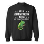 Damen Ist So Ein Chamäleon Ding Lustiger Spruch Chamäleons Mit-Ausschnitt Sweatshirt