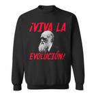 Viva La Evolución Charles Darwin Portrait Boys Sweatshirt