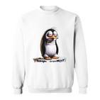 Guten Morgen Ganz Dünnes Eis Saying Penguin Sweatshirt