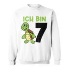 Ich Bin 7 7 Geburtstag Schildkröte Sweatshirt