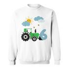 Kinder Geburtstag Traktor 6 Jahre Junge Bauernhof Zahl Sweatshirt