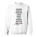 Rudolph And Santa Claus Reindeer Name Christmas Eve Sweatshirt