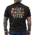 Auf Deutsch Bitte Lustige Deutsche Lehrerin German T-Shirt mit Rückendruck