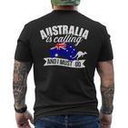 With Australien Ruft Und Ich Muss Gehen T-Shirt mit Rückendruck