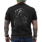 Bin Da Kann Losgehen Saying Humour Grim Reaper T-Shirt mit Rückendruck