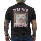 Cat Certified Freak T-Shirt mit Rückendruck