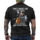 Damen Das Ist Was Ich Mache Ich Pet Cats Ich Spiele Gitarren & Ich Weiß Dinge Mit-Ausschnitt T-Shirt mit Rückendruck