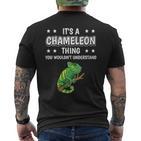 Damen Ist So Ein Chamäleon Ding Lustiger Spruch Chamäleons Mit-Ausschnitt T-Shirt mit Rückendruck