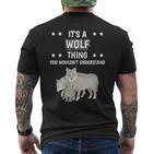 Damen Ist So Ein Wolf Ding Lustiger Spruch Wölfe Mit-Ausschnitt T-Shirt mit Rückendruck