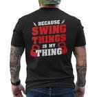 Damen Weil Swing Things Mein Ding Ist Workout Kettlebell Mit-Ausschnitt T-Shirt mit Rückendruck