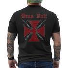 Deusult Helmet Templar Order Templar Holy Cross T-Shirt mit Rückendruck