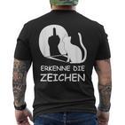 Erkenne Die Zeichen Wkekatze Schattenspiel Cats T-Shirt mit Rückendruck