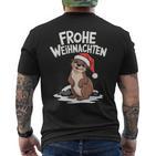 Frohe Weihnachten Otter Frohe Weihnachten T-Shirt mit Rückendruck