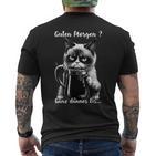 Guten Morgen Ganz Thin Eis Cat Kaffee T-Shirt mit Rückendruck