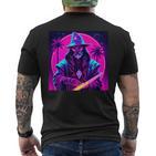 Hipster Wizard Retro Print T-Shirt mit Rückendruck