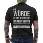 Basic Law Article 1 Die Würde Des Menschen Ist Unantastbar T-Shirt mit Rückendruck