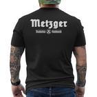 Metzger Fleischer Zunftzeichen Tradition Craft S T-Shirt mit Rückendruck