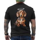 Miniature Dachshund Puppy Angel T-Shirt mit Rückendruck