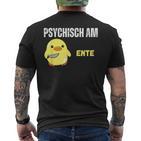 Psychisch Am Ente Lustiges T-Shirt mit Rückendruck