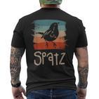 Retrointage Sparrow Sparrows T-Shirt mit Rückendruck