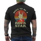 To Be Rockstar Heavy Metal Hand Hornintage Retro Born T-Shirt mit Rückendruck